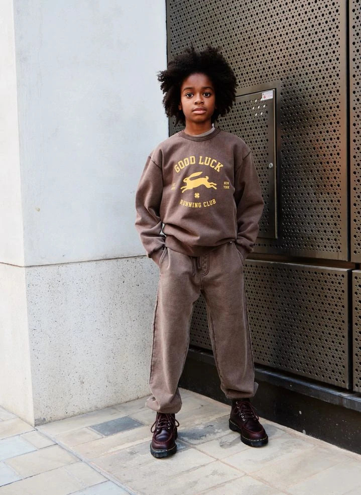 Finger in the nose - "Blow Good Luck" Organic Cotton Sweatshirt | Chocolate