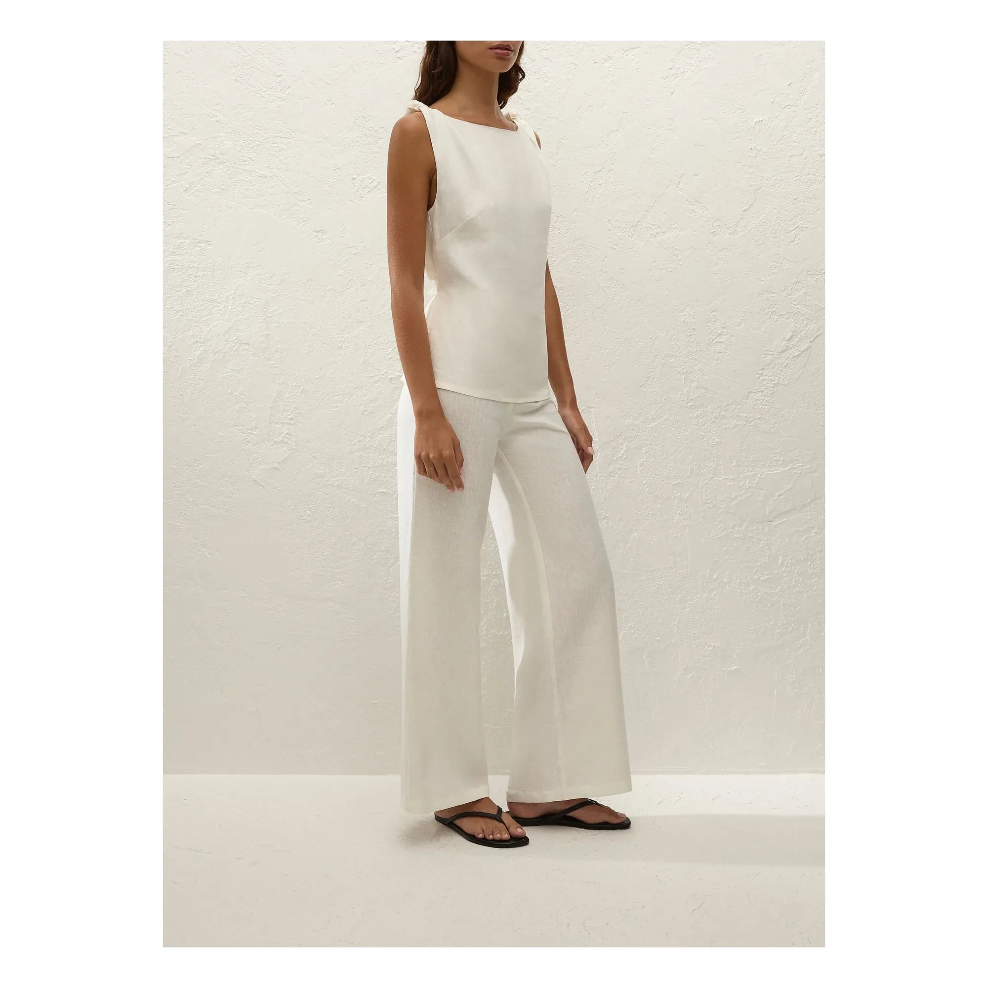 Faithfull the Brand - Ecru Top with Floral Linen