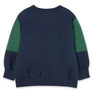 Tinycottons - Organik Pamuk Renk Bloklu Sweatshirt | Lacivert