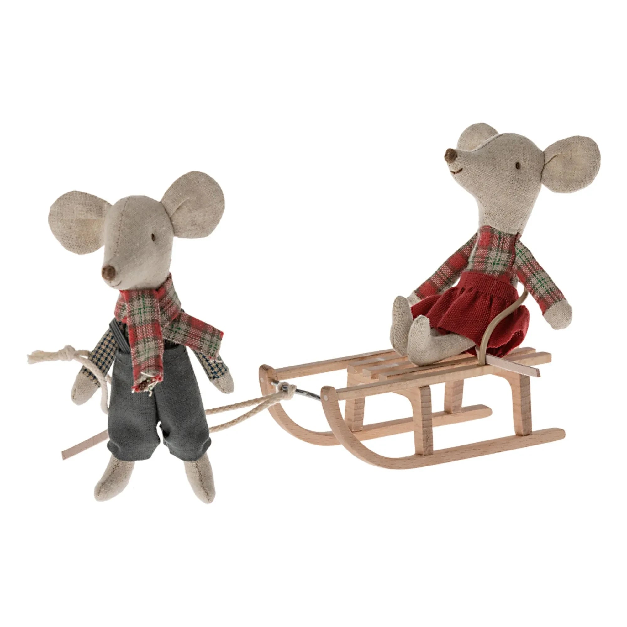 Maileg - Wooden Sledge | Natural