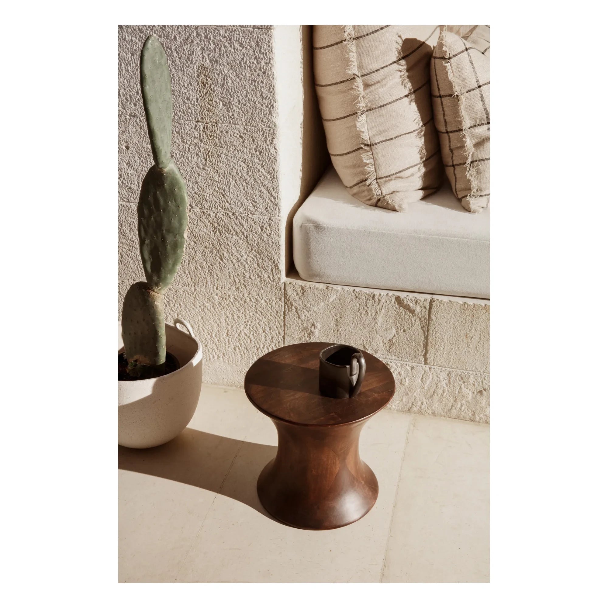 Ferm Living - Spin Tabure - FSC Ahşap | Kahverengi