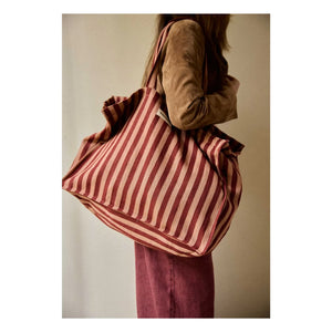 Gabrielle Paris - Garance Striped Weekend Bag | Red