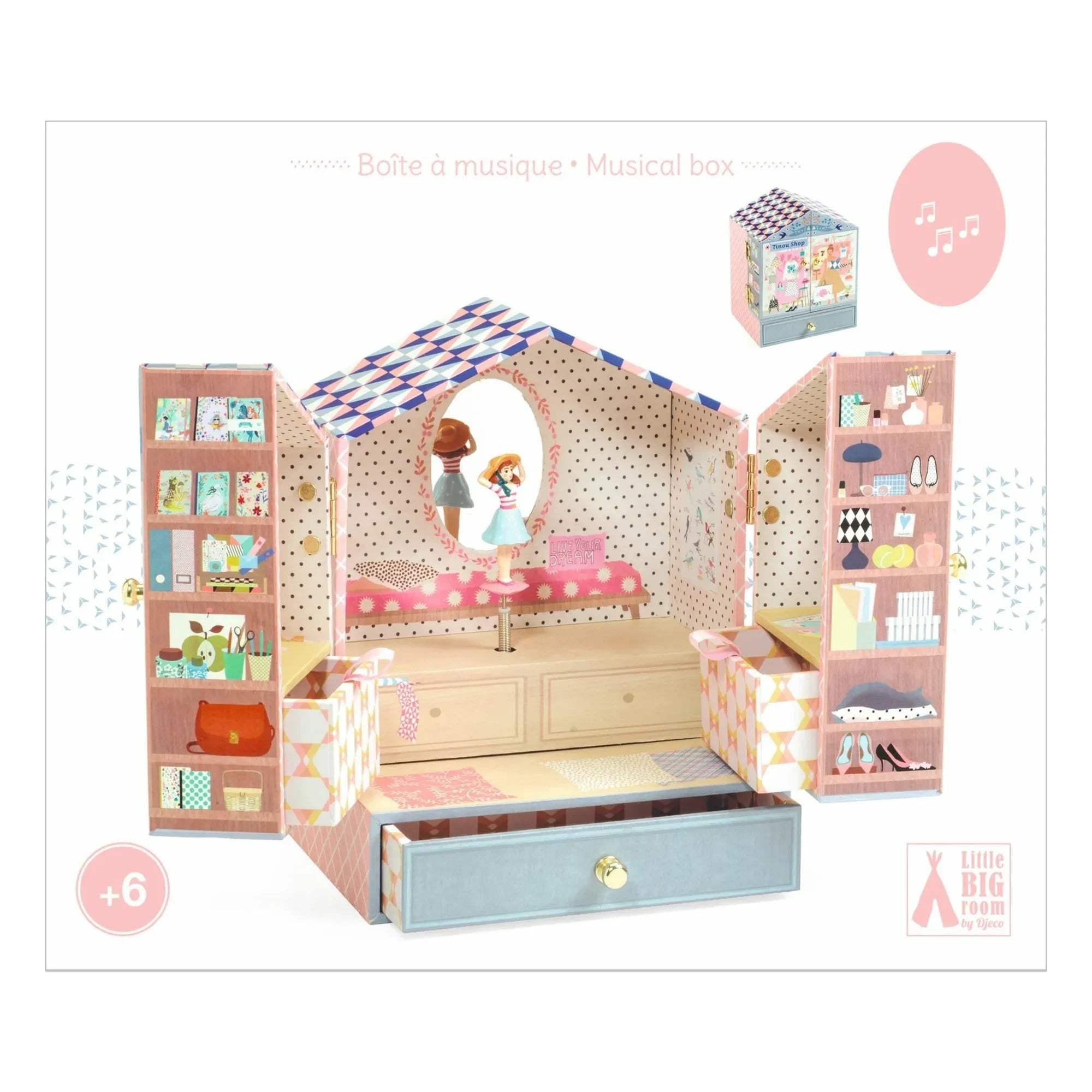 Djeco - Tinou Shop Jewelry Box | Pink