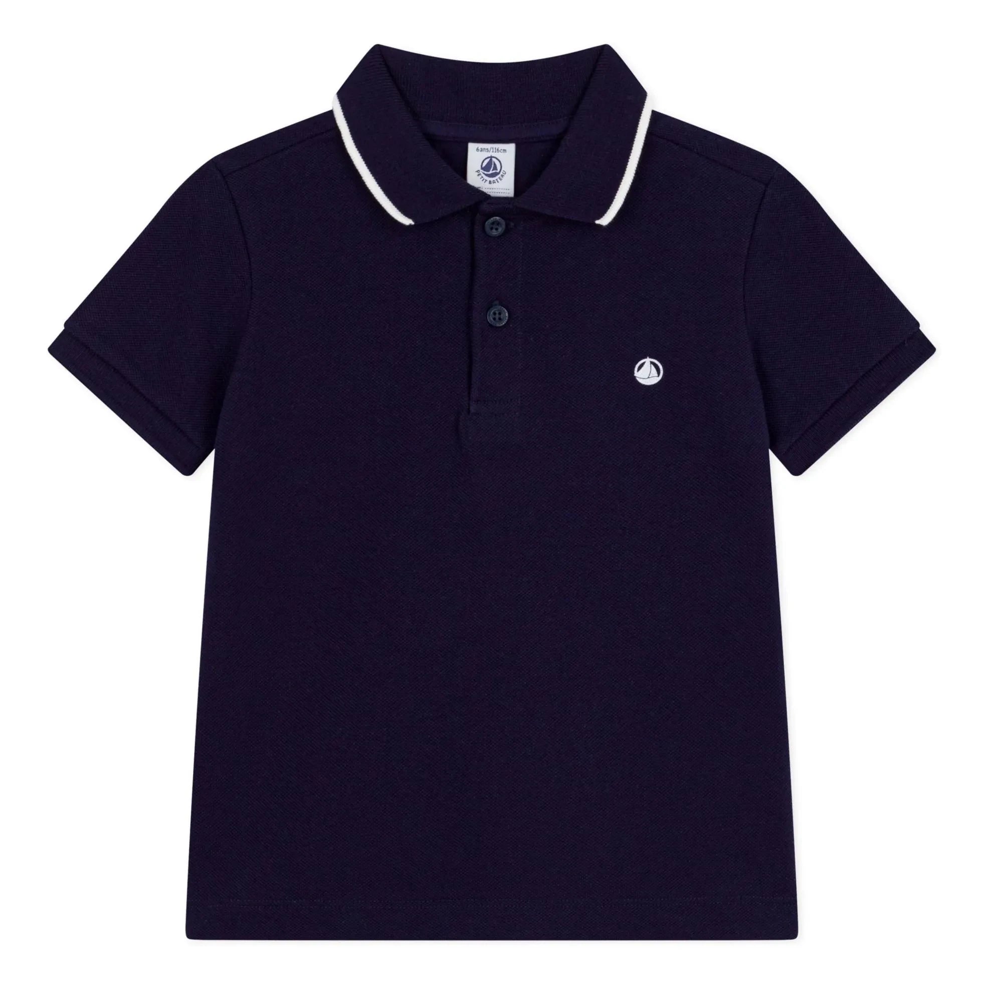 Petit Bateau - Organic Cotton Polo T-Shirt | Navy Blue
