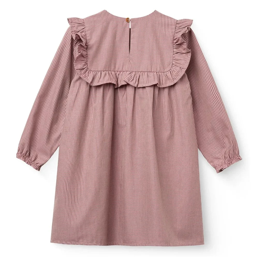Copenhagen Colors - Embroidered Checked Dress | Pink