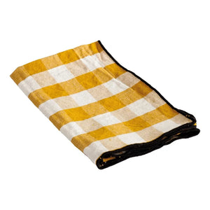 Maison de Vacances - Bourdon Black Mesh Gingham Napkin | Vichy Ocher