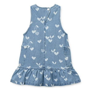 Liewood - Angelica Bib Dress with Hearts | Blue