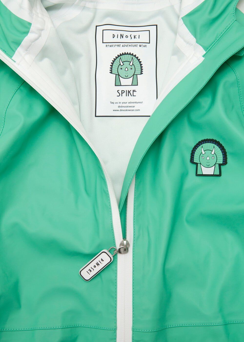 Dinoski - Spike the Dinosaur Kids Raincoat and Rain Overalls Set - 1-2 YEARS OLD 