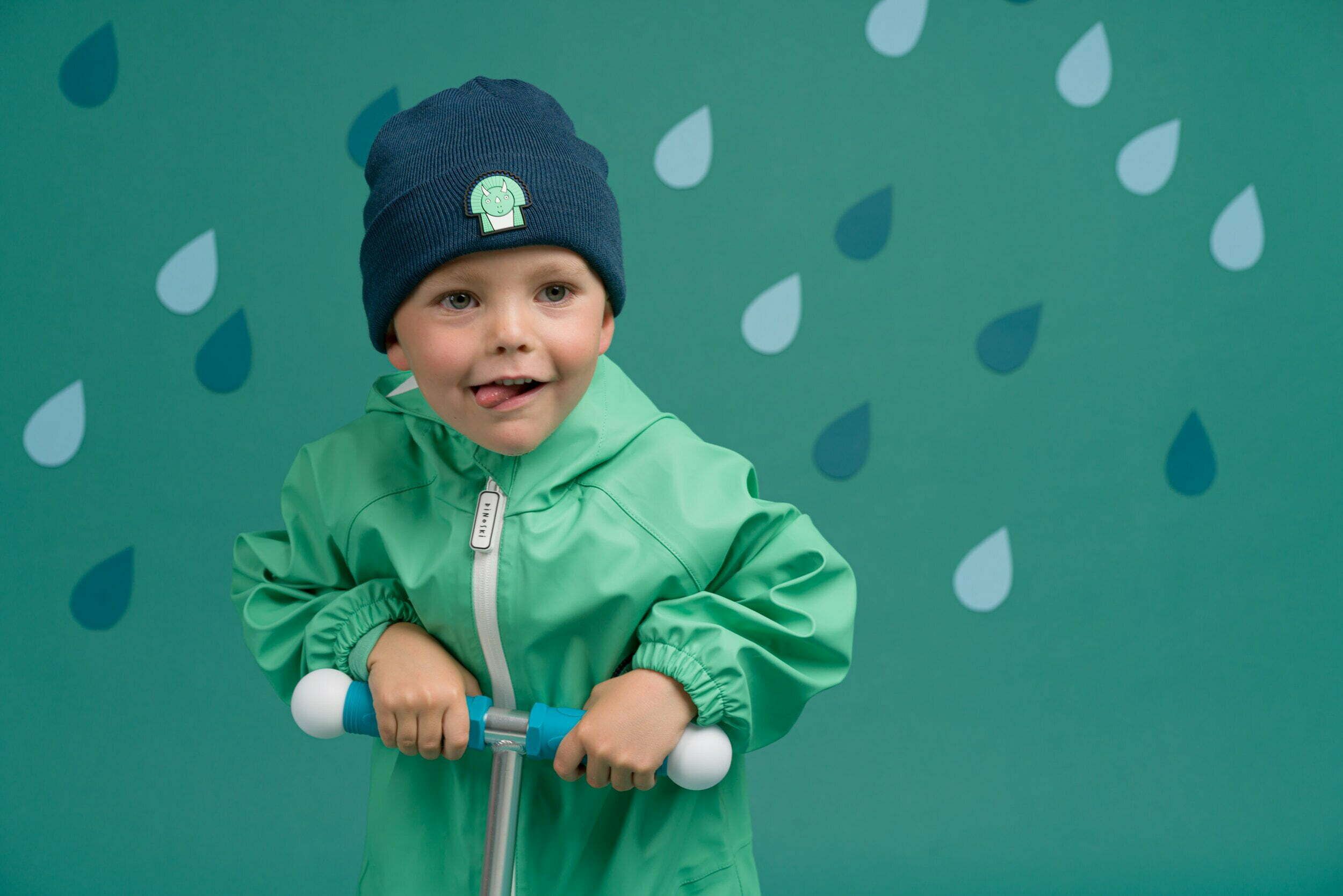 Dinoski - Spike the Dinosaur Kids Raincoat and Rain Overalls Set - 1-2 YEARS OLD 