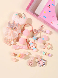 Dinossi - 18 Different Designs Girls Hair Clips and Accessories Set 