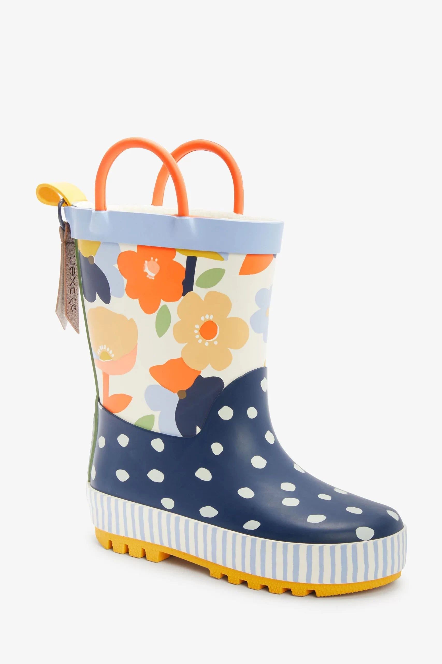 Dinossi - Spring Flowers Girls Rain Boots with Handles - 28 