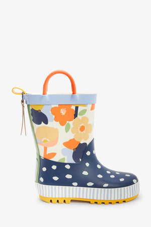 Dinossi - Spring Flowers Girls Rain Boots with Handles - 28 