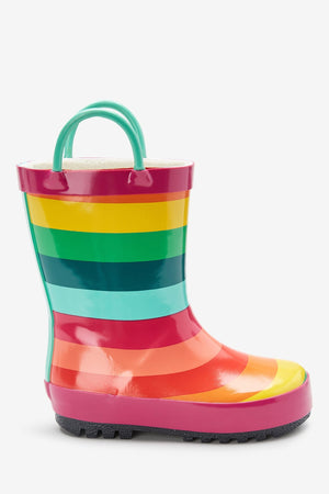 Dinossi - Rainbow Kids Rain and Winter Boots with Handles - 30.5 