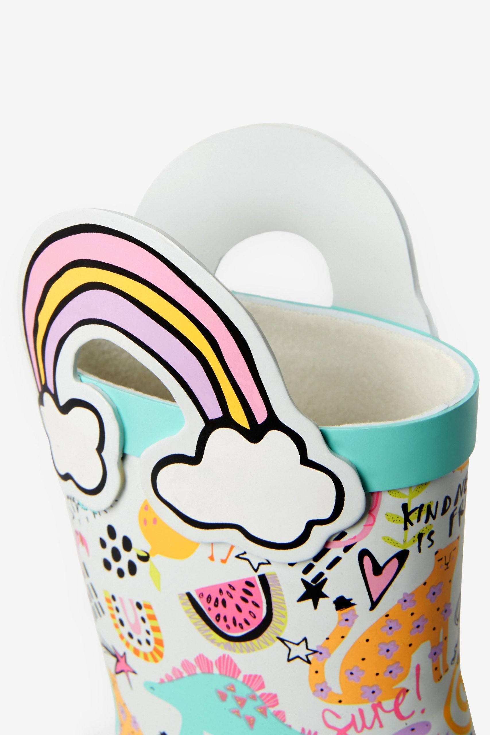 Dinossi - Love Fleece-Lined Kids' Rain Boots with Handles