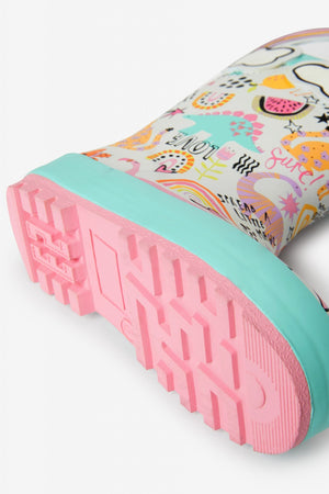 Dinossi - Love Fleece-Lined Kids' Rain Boots with Handles