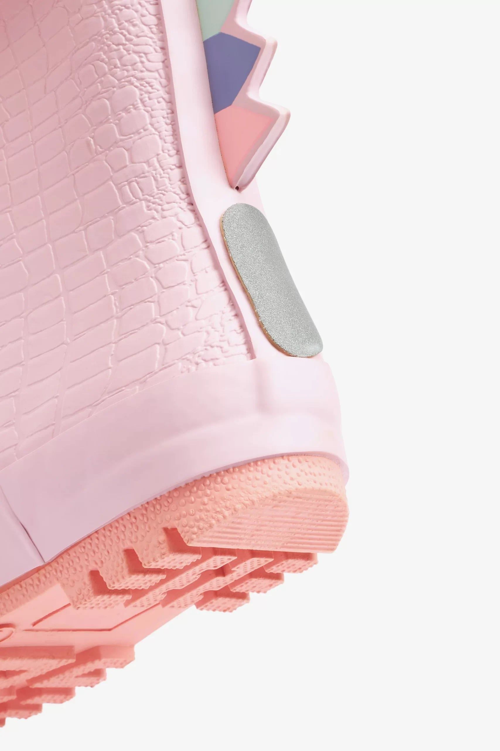 Dinossi - Pink Dinosaur Soft Sole Girl Polar Fleece Rain and Winter Boots with Handles - 28