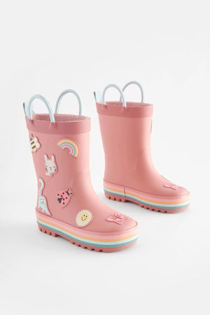 Dinossi - Soft Pink Soft Sole Girls Polar Fleece Rain Boots - 29