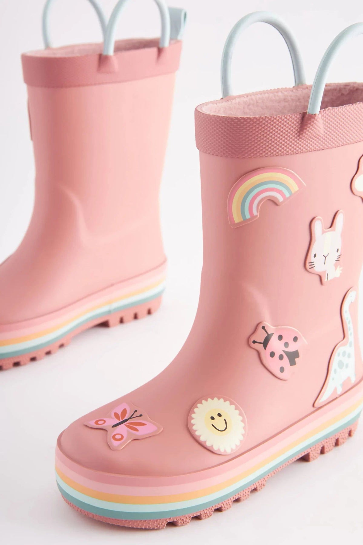 Dinossi - Soft Pink Soft Sole Girls Polar Fleece Rain Boots - 29