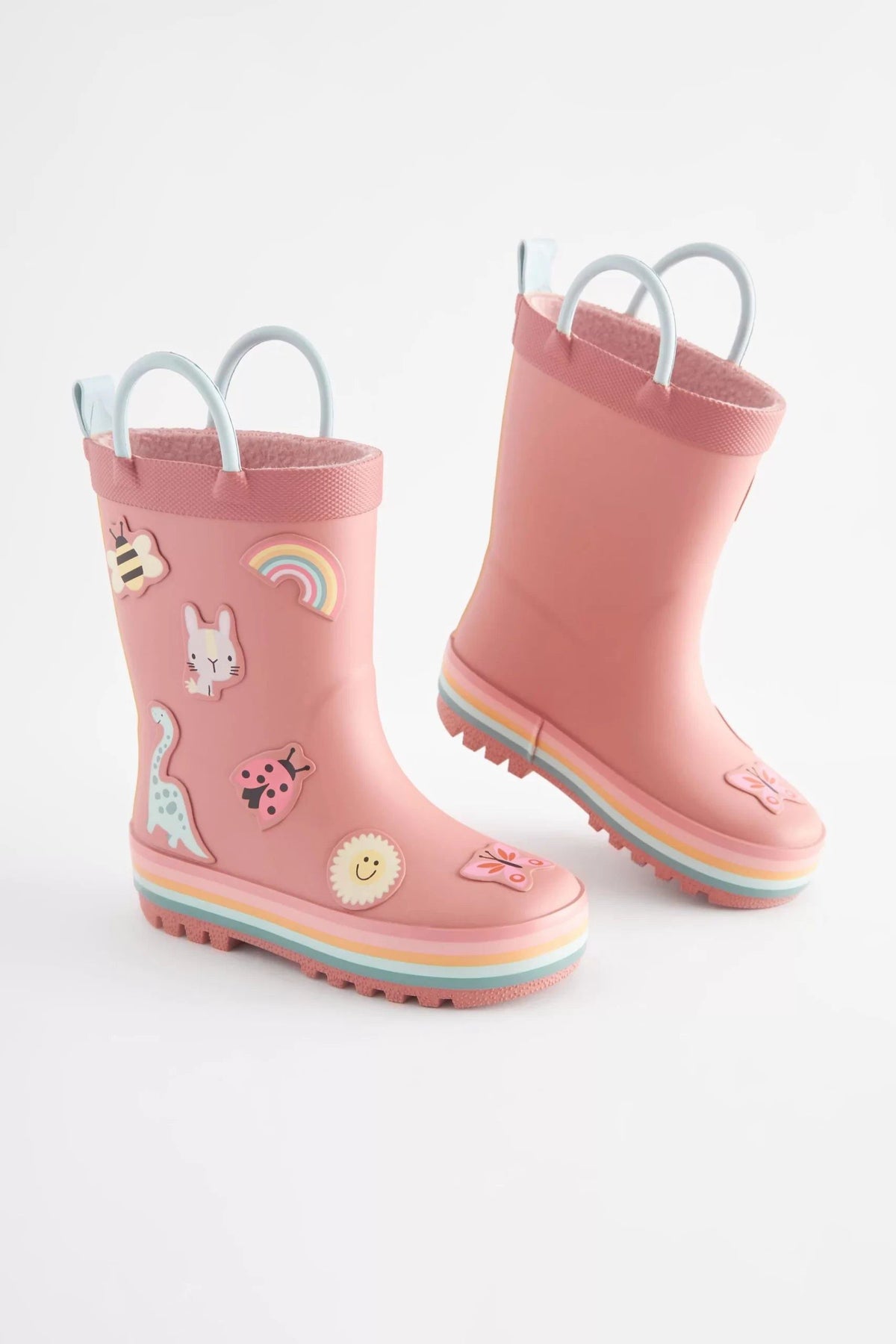 Dinossi - Soft Pink Soft Sole Girls Polar Fleece Rain Boots - 29