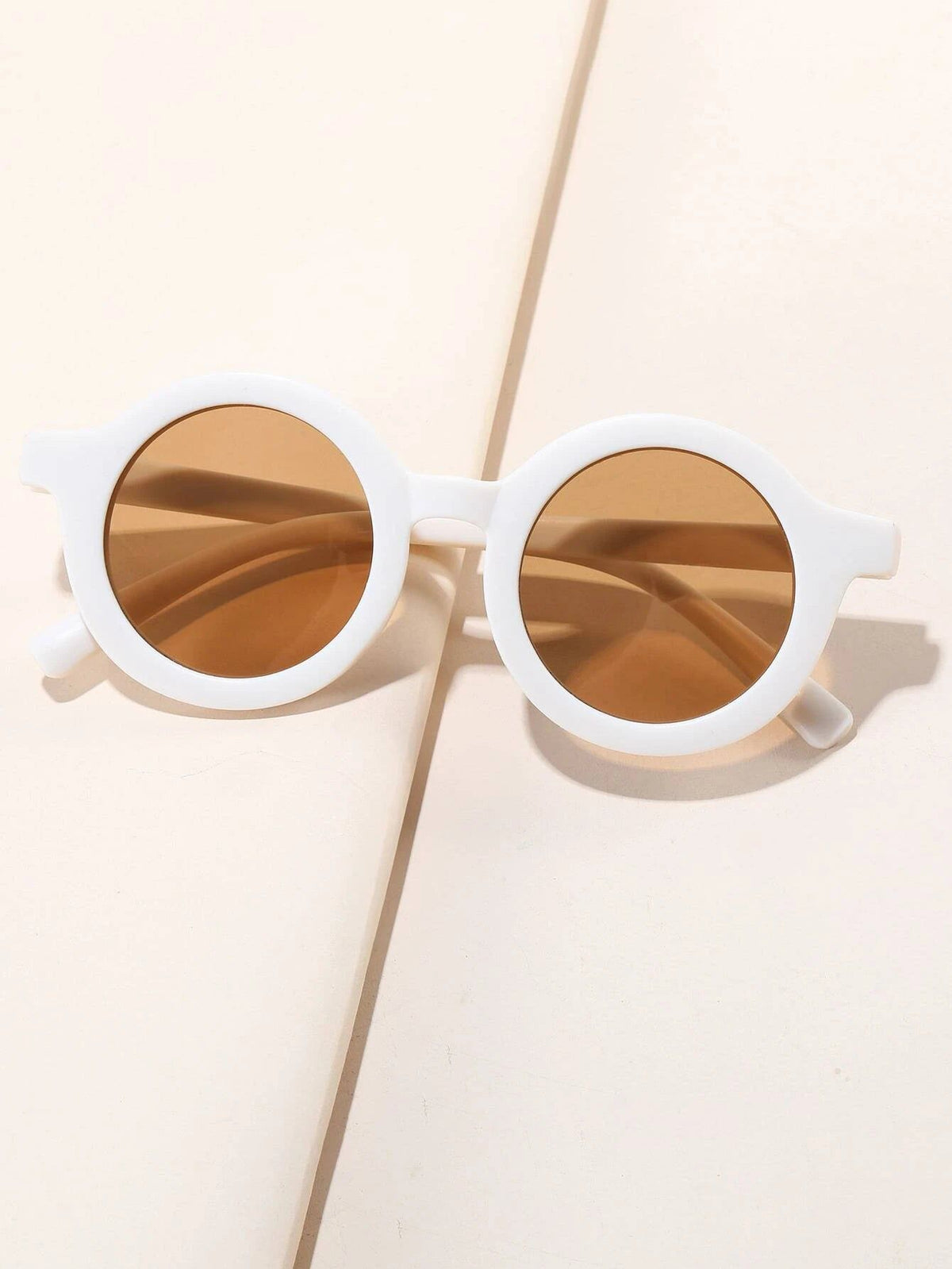Dinossi - Sustainable White Round Kids Sunglasses 