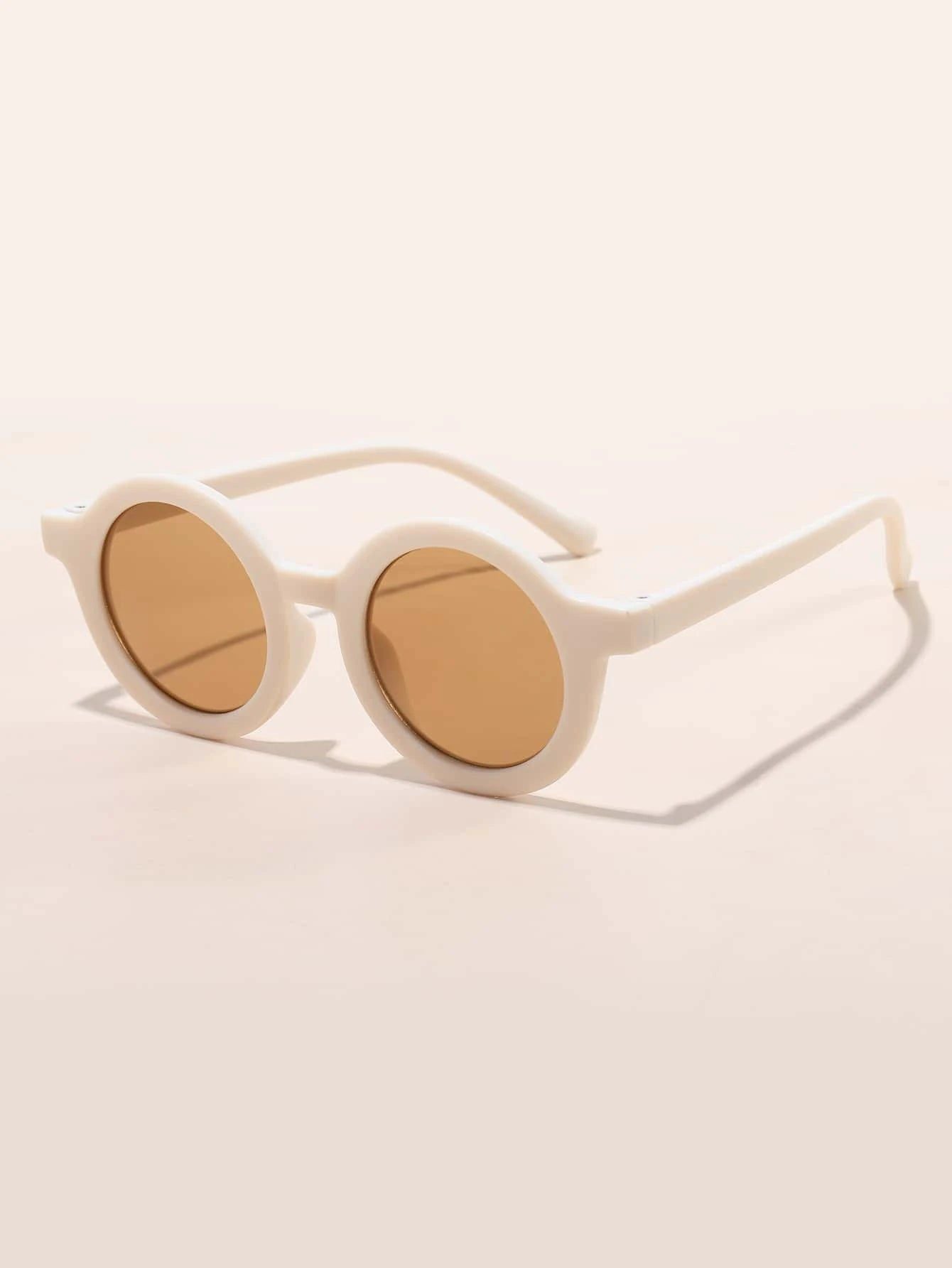 Dinossi - Sustainable White Round Kids Sunglasses 