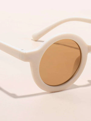Dinossi - Sustainable White Round Kids Sunglasses 