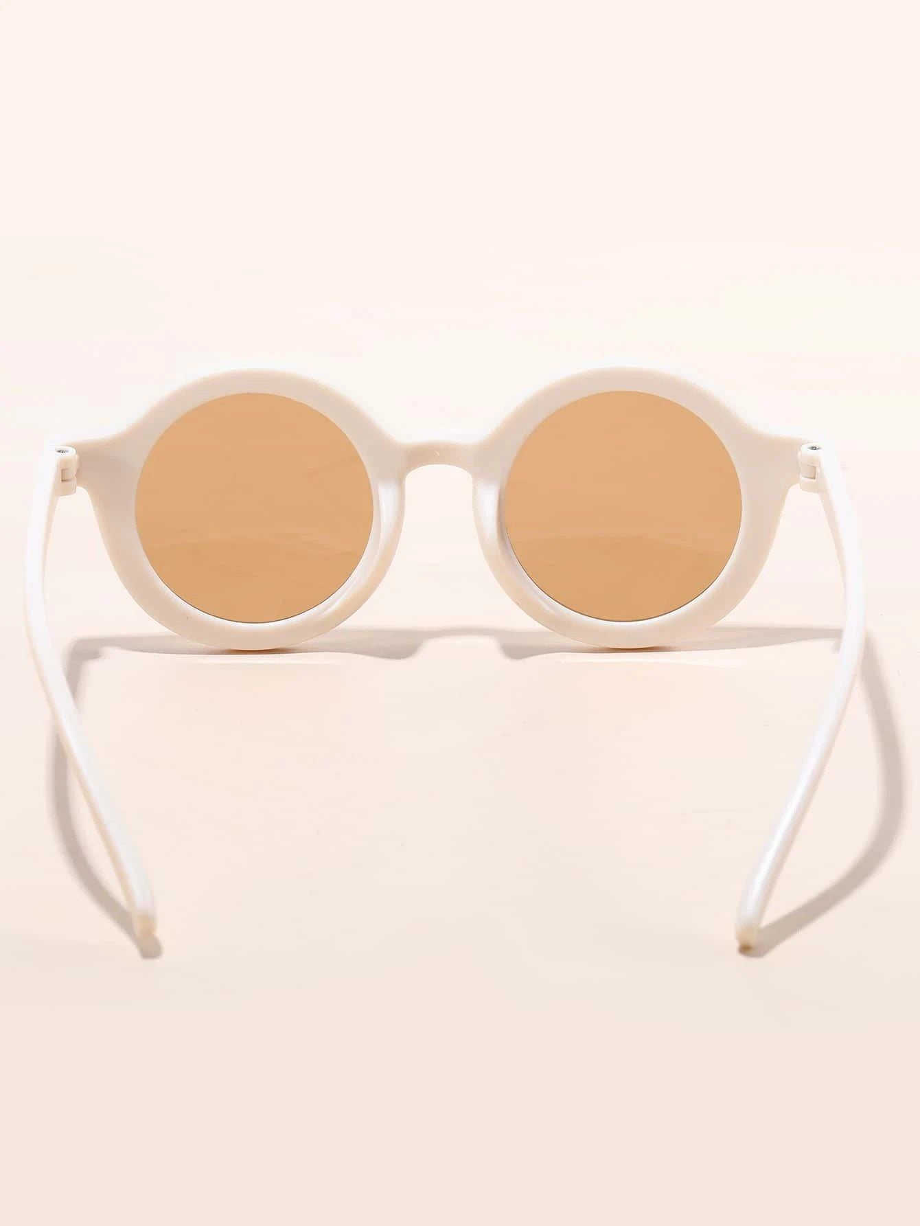 Dinossi - Sustainable White Round Kids Sunglasses 