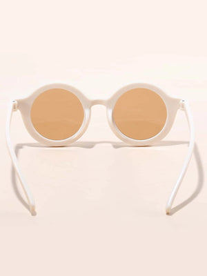 Dinossi - Sustainable White Round Kids Sunglasses 
