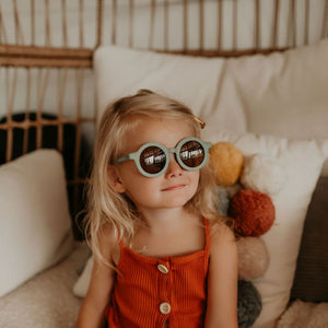 Dinossi - Sustainable White Round Kids Sunglasses 