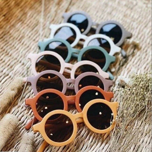 Dinossi - Sustainable Children's Sunglasses Round Model - Dark Green 