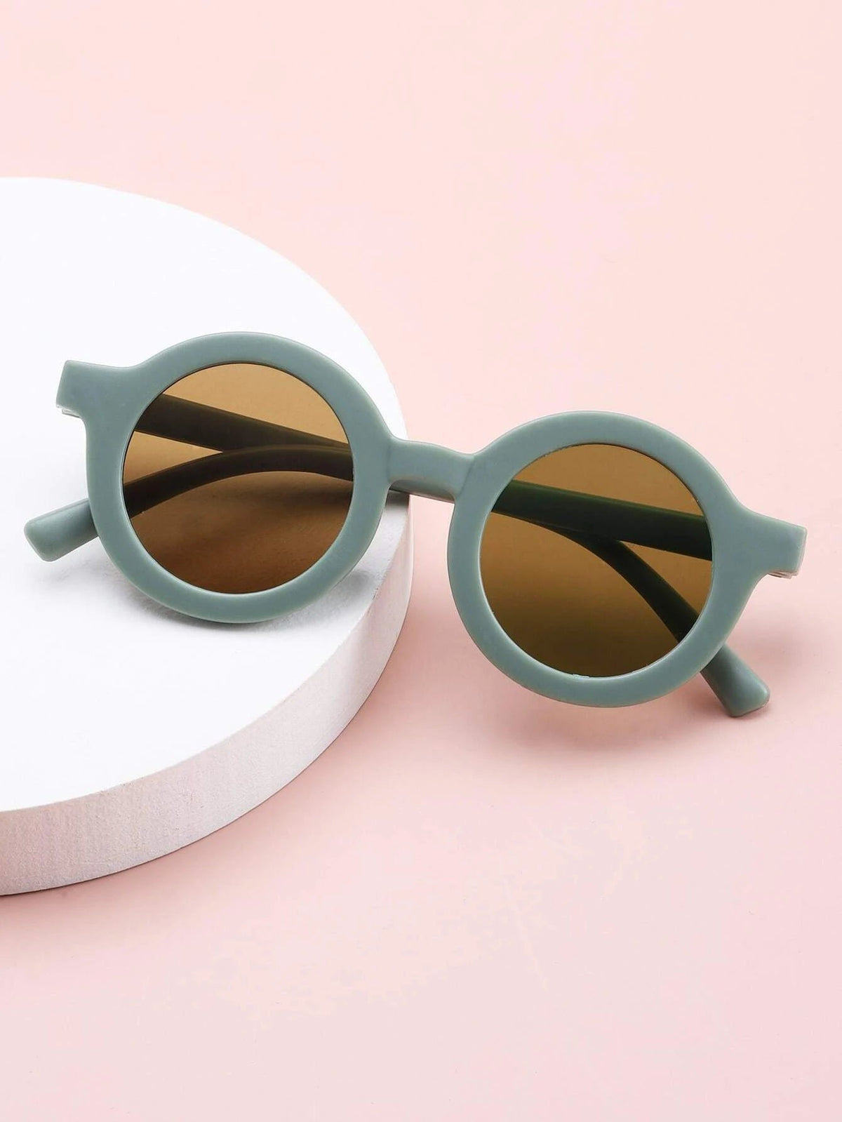 Dinossi - Sustainable Dark Green Round Kids Sunglasses 