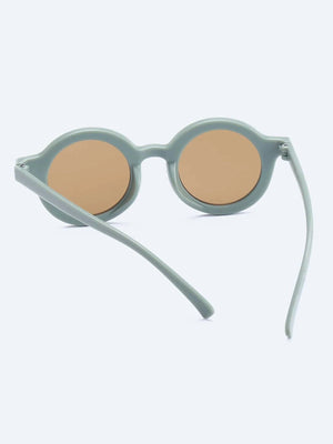 Dinossi - Sustainable Dark Green Round Kids Sunglasses 