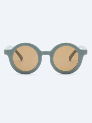 Dinossi - Sustainable Dark Green Round Kids Sunglasses 