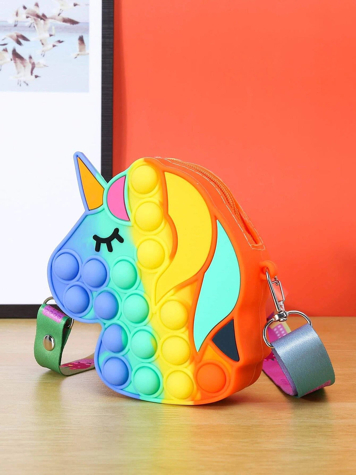Dinossi - Unicorn Horse Shaped Popit Design Girls Shoulder Bag 