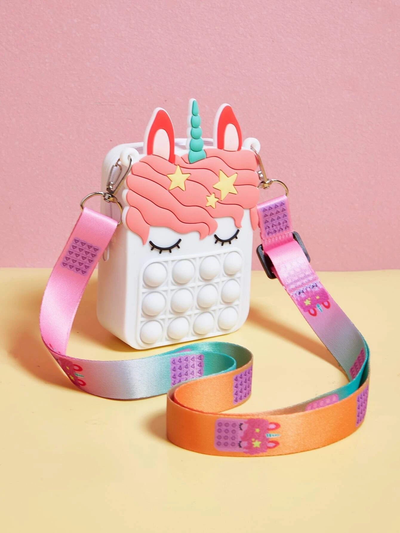 Dinossi - Unicorn Popit Design White Girl Shoulder Bag 
