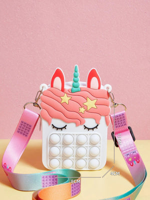 Dinossi - Unicorn Popit Design White Girl Shoulder Bag 
