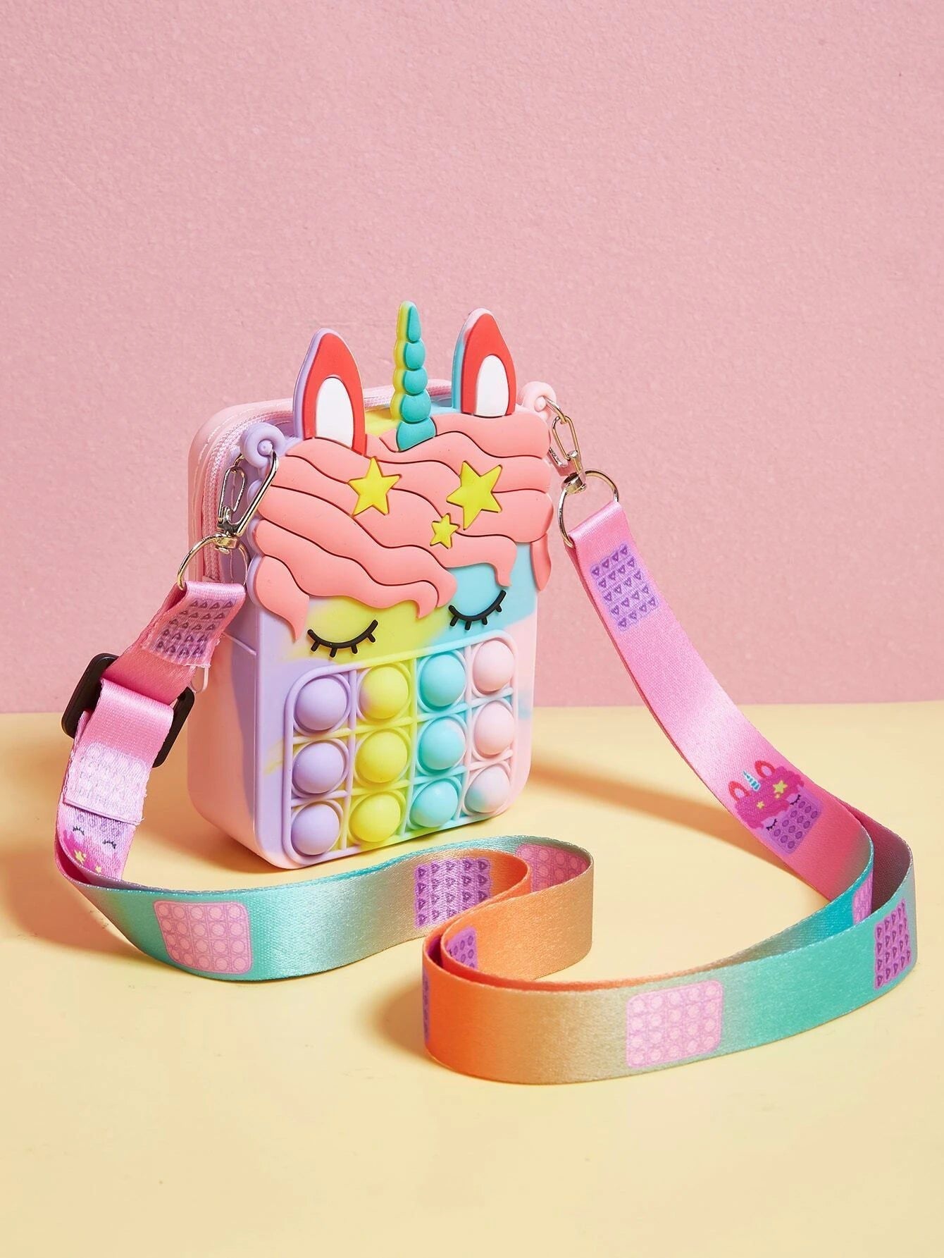 Dinossi - Unicorn Popit Design Rainbow Girl Shoulder Bag 