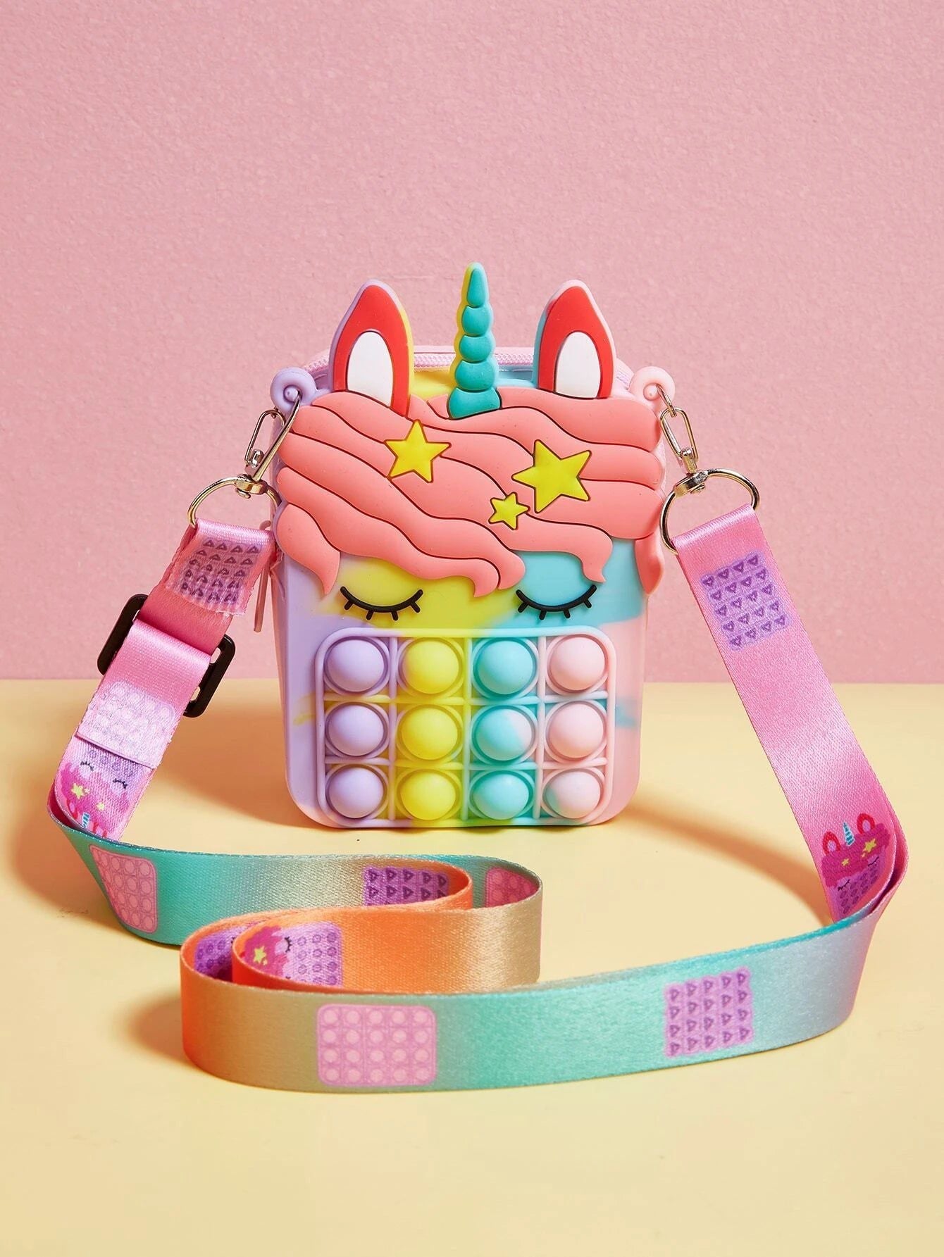 Dinossi - Unicorn Popit Design Rainbow Girl Shoulder Bag 