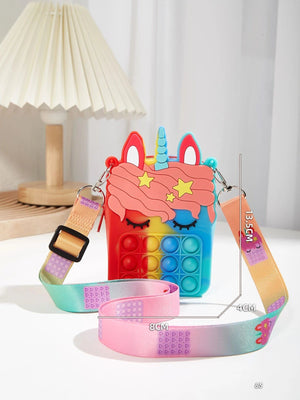 Dinossi - Unicorn Popit Design Blue Red Girl Shoulder Bag 