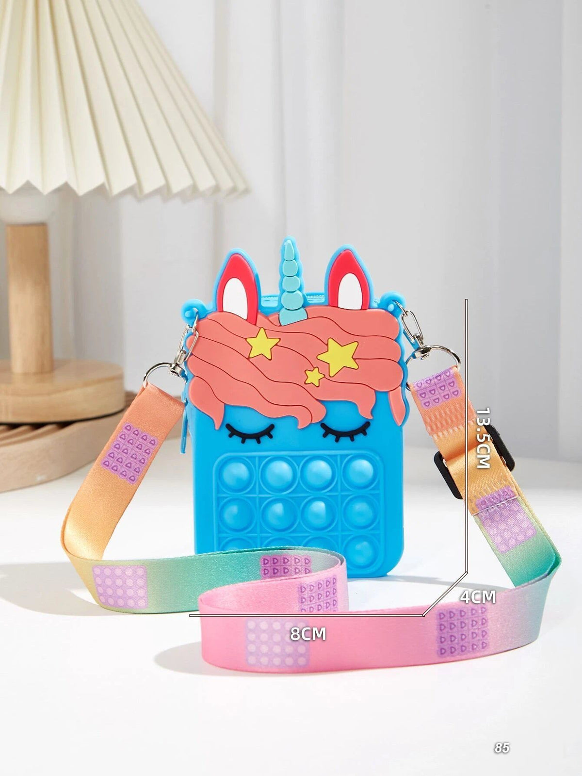 Dinossi - Unicorn Popit Design Blue Girl Shoulder Bag 