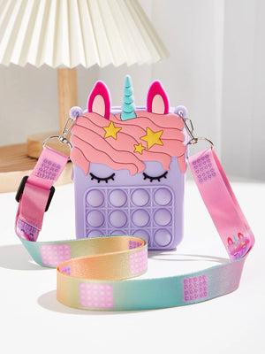 Dinossi - Unicorn Popit Design Purple Girl Shoulder Bag 