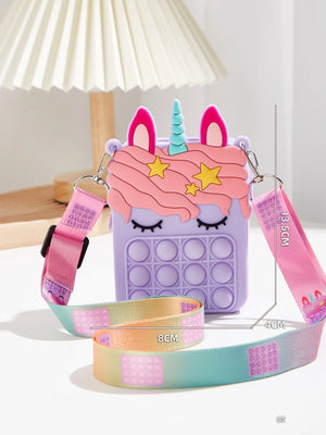 Dinossi - Unicorn Popit Design Purple Girl Shoulder Bag 