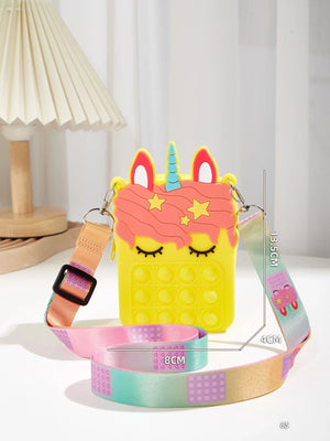 Dinossi - Unicorn Popit Design Yellow Girl Shoulder Bag 