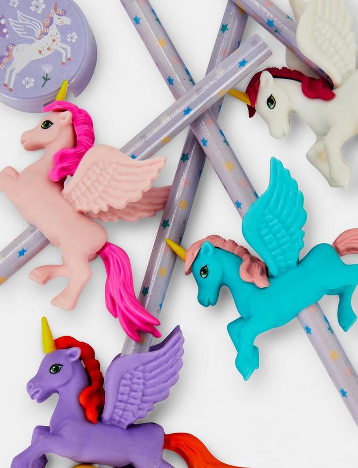 Dinossi - Unicorn Eraser, Sharpener and Pencil Set