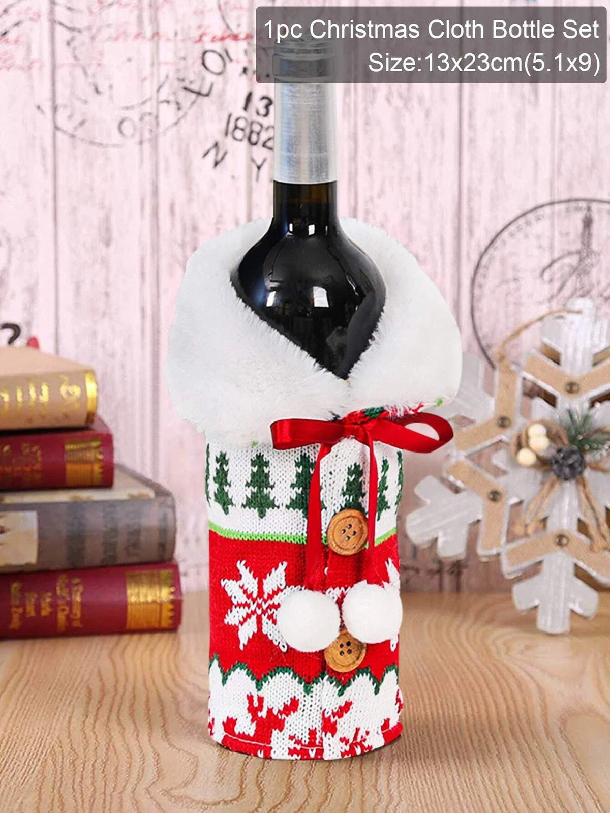 Dinossi - Christmas Pompom Decor Wine Bottle Dress 