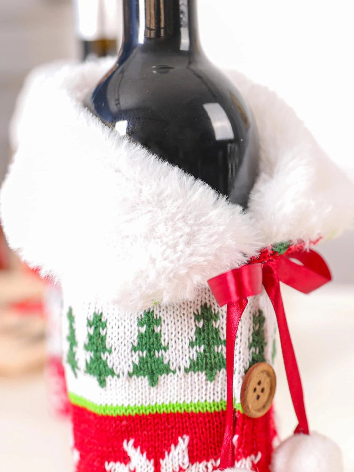 Dinossi - Christmas Pompom Decor Wine Bottle Dress 