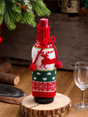 Dinossi - New Year's Eve Knitwear Special Design Wine Bottle Dress 