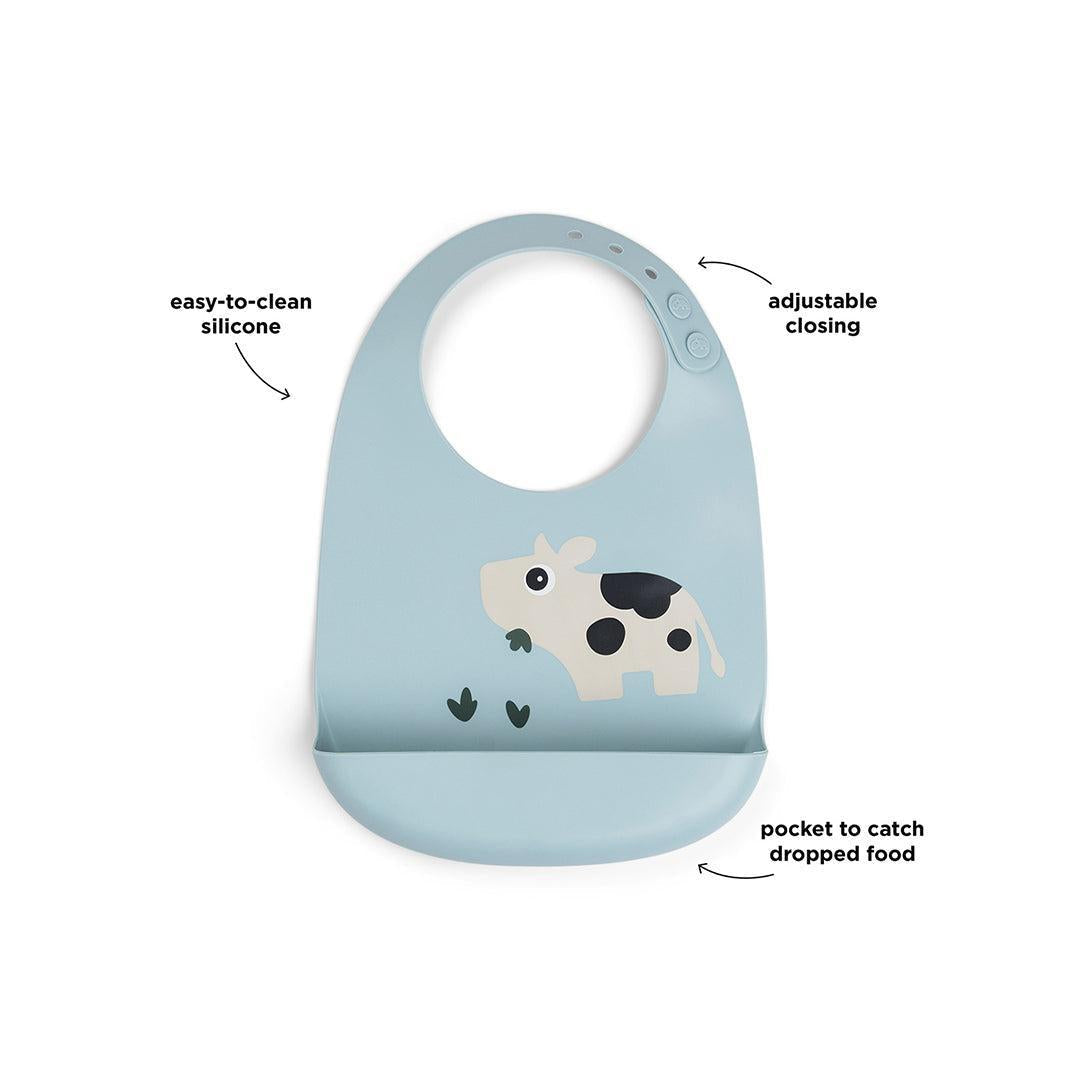 Done By Deer Silicone Bib - Dotti Blue-Bibs-Dotti Blue- | Natural Baby Shower