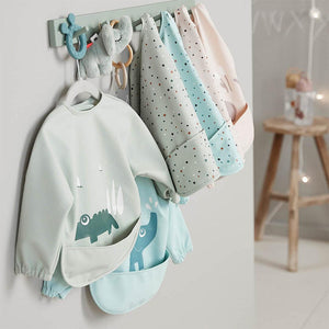 Done by Deer Sleeved Pocket Bib - Green - Croco-Bibs-Green- | Natural Baby Shower