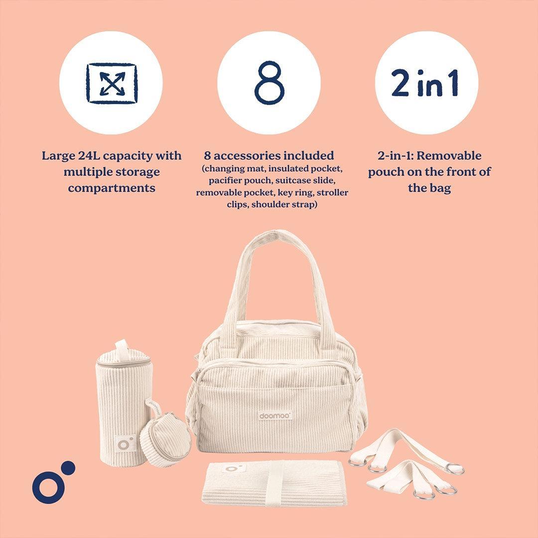 Doomoo Changing Bag - Fluffy Corduroy Beige-Changing Bags-Fluffy Corduroy Beige- | Natural Baby Shower